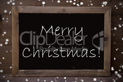 Chalkboard With Merry Christmas, Snowflakes