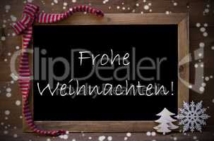Chalkboard Frohe Weihnachten Mean Merry Christmas, Snowflakes