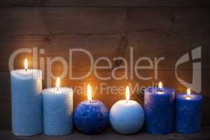 Christmas Decoration With Blue Candles