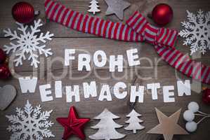Frohe Weihnachten Mean Merry Christmas,Red Loop Decoration