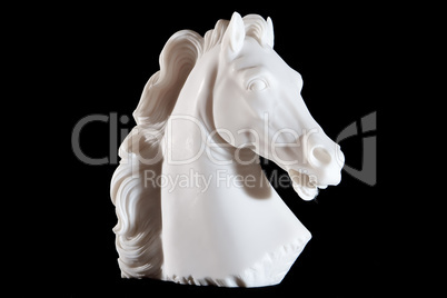 Classic white marble horse head statuette