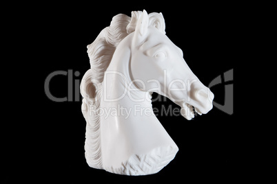 Classic white marble horse head statuette