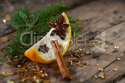 Christmas Food Decoration, Orange, Anise, Fir Branch, Cinnamon