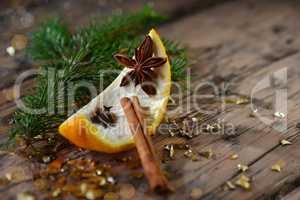 Christmas Food Decoration, Orange, Anise, Fir Branch, Cinnamon