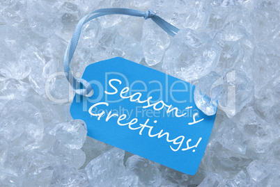 Label On Ice With Seasons Greetings