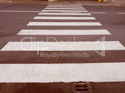 Retro look Zebra crossing sign