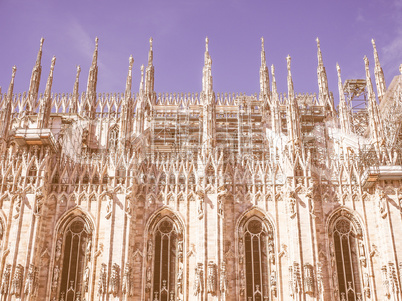 Retro looking Milan Cathedral