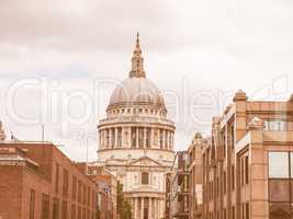 Retro looking St Paul Cathedral in London