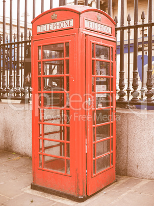 Retro looking Red phone box in London
