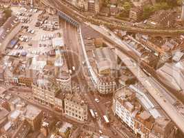 Retro looking Aerial view of London