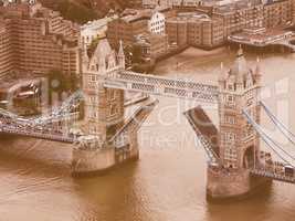 Retro looking Aerial view of London