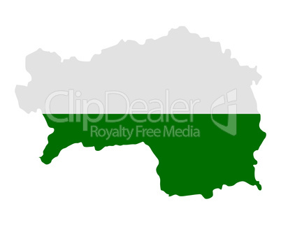Karte und Fahne der Steiermark