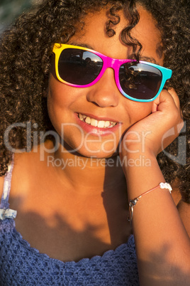 Happy Mixed Race African American Girl Child Sunglasses
