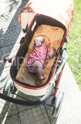 Baby sleep in baby buggy