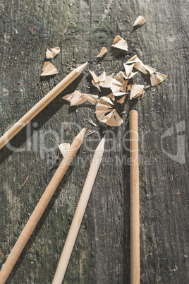 Vintage natural wooden pencils