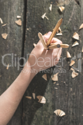 Vintage natural wooden pencils