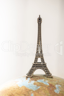 Eiffel Tower on globe.