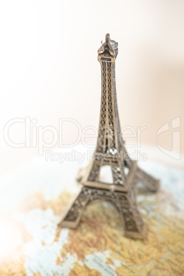 Eiffel Tower on globe.