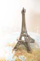 Eiffel Tower on globe.