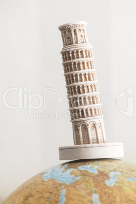 Pisa Tower on globe