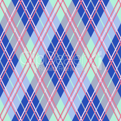 Rhombic seamless pattern in blue and pink