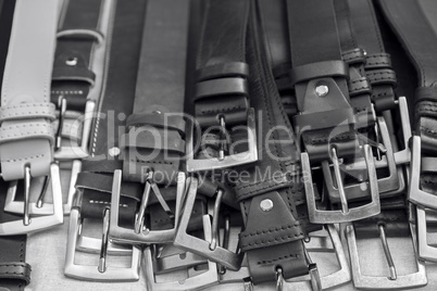 Bunch of leather belts