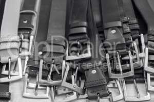 Bunch of leather belts