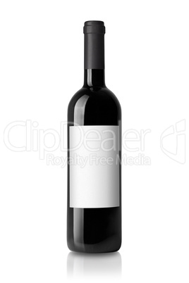 Rotwein Weinflasche mit Etikett