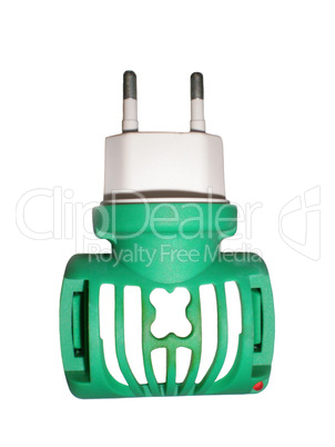 Green fumigator on a white background