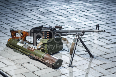 PKM and RPG-18 on the ground