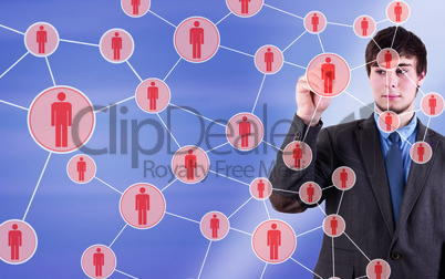 Man in front of the virtual network