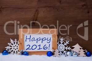 Blue Christmas Decoration, Snow, Happy 2016