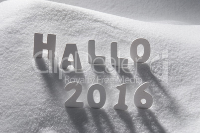 White Christmas Word Hallo 2016 Means Hello On Snow