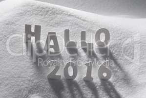 White Christmas Word Hallo 2016 Means Hello On Snow