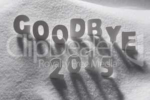 White Christmas Word Goodbye 2015 On Snow