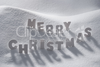 White Text Merry Christmas On Snow