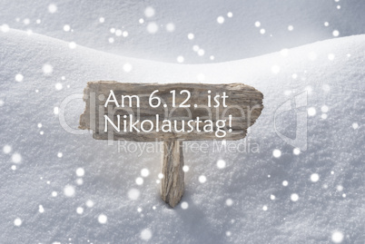 Sign Snowflakes Nikolaustag Means St Nicholas Day