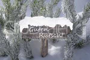 Sign Snow Fir Tree Guten Rutsch Mean Happy New Year