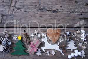 Green, Red, Brown Christmas Decoration, Tree, Reindeer, Gift