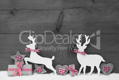 Gray Christmas Decoration, Reindeer Couple In Love