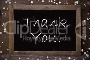 Chalkboard With Thank You, Snowflakes