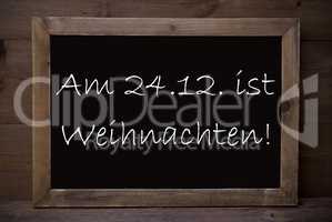 Chalkboard With Weihnachten Means Merry Christmas