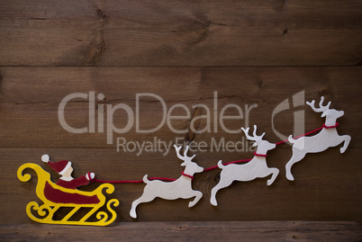 Santa Claus Sled, Reindeer, Christmas Decoration, Copy Space