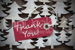 Red Christmas Label With Thank You