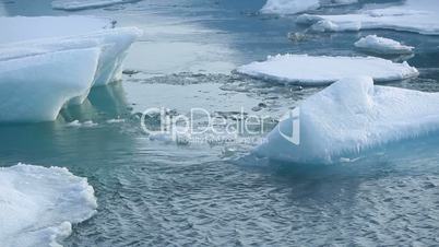 Time lapse of ice blocks melting