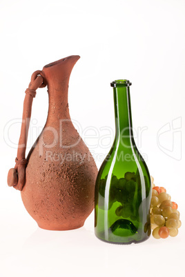 Pot, Bottle And Grape