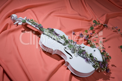 Violin And Flowers