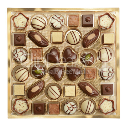 variety of chocolates in box