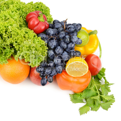 fruits and vegetables isolated on white background