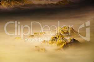 Golden rock with smooth wave